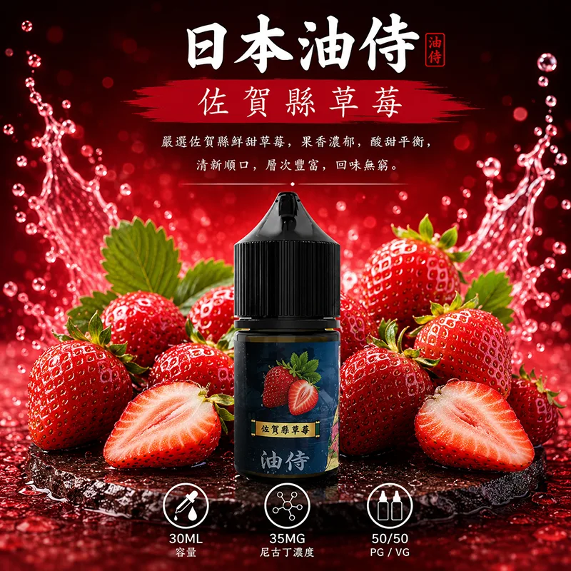 日本油侍 小煙油 30ML/35MG 日本油侍煙油 佐賀縣草莓口味